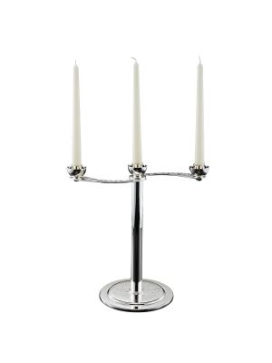 Candelabro SOFFIO Portavelas Metales Nobles Chapado en Plata Hecho a Mano Hecho en Italia