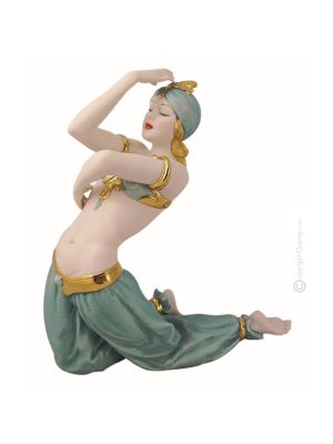 BAILARINA ORIENTAL Figura de porcelana Capodimonte hecha a mano Made in Italy