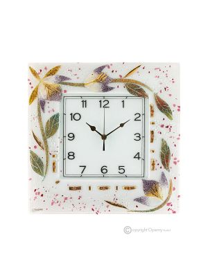 AZALEA Reloj de pared, en cristal transparente con gotas, diseño en relieve, hecho a mano