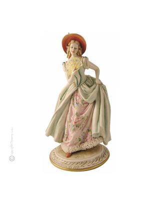 Figura CABALLERO Estatua Capodimonte Figura de porcelana hecha a mano Made in Italy