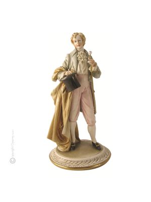 Figura CABALLERO Estatua Capodimonte Figura de porcelana hecha a mano Made in Italy