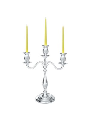 CANDELABRO INGLÉS Candelabro de 3 Llamas Portavelas Plateado Hecho a Mano Made in Italy