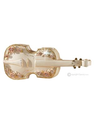 VIOLÍN Decoración artística colgante de cerámica estilo barroco con detalle en oro de 24k Made in Italy