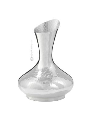 DECANTER Jarra especial para agua y vino, bañada en plata martillada a mano, fabricada en Italia