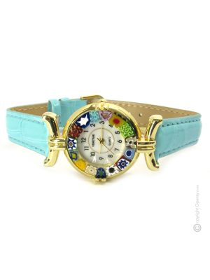 RELOJ DE PULSERA PARA SEÑORA con auténtico cristal de Murano hecho a mano Murrine Made in Italy