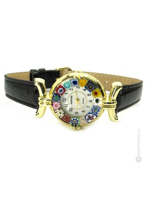 RELOJ DE PULSERA PARA SEÑORA con auténtico cristal de Murano hecho a mano Murrine Made in Italy