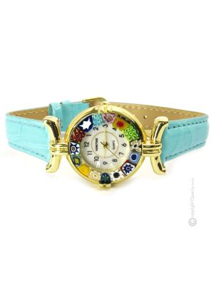 RELOJ DE PULSERA PARA SEÑORA con auténtico cristal de Murano hecho a mano Murrine Made in Italy