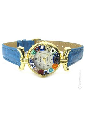 RELOJ DE PULSERA PARA SEÑORA con auténtico cristal de Murano hecho a mano Murrine Made in Italy