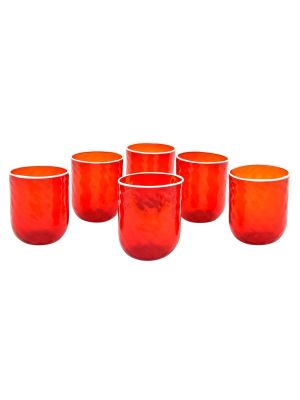 VASOS ROMBUS Juego de 6 vasos en auténtico cristal de Murano soplado hecho a mano con los colores tradicionales de Venecia