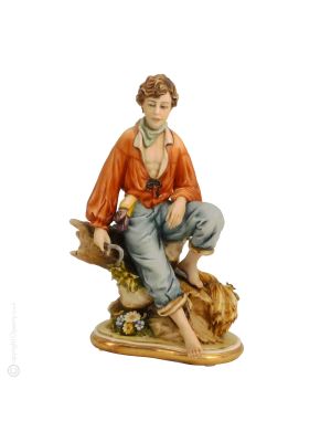 Figura de verano Estatua de porcelana Capodimonte hecha a mano en Italia