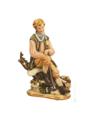 Figura de invierno Estatua Capodimonte Figura de porcelana hecha a mano Made in Italy