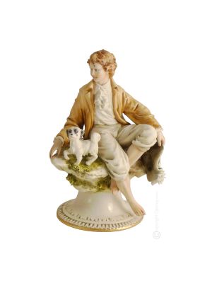 GALANTE Figura Estatua Capodimonte Figura de Porcelana Hecha a Mano Made in Italy