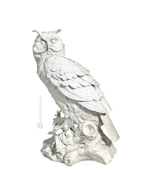 Estatua de figura de búho blanco Capodimonte figura de porcelana hecha a mano en Italia