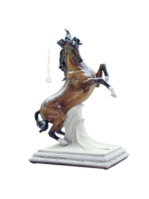 Estatua de CABALLO Estatua Capodimonte Figura de porcelana hecha a mano en Italia