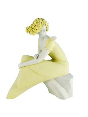 Estatua MUJER CON MARIPOSA Estatua Capodimonte Porcelana Hecha a mano Made in Italy