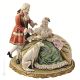 DAMA Y GALLANTE Estatuilla de figura de porcelana Capodimonte hecha a mano en Italia