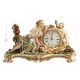 DAMA CON QUERUBIOS Reloj de sobremesa en porcelana Capodimonte, artesanía Made in Italy