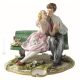 Figura del primer amor Estatua de porcelana Capodimonte hecha a mano en Italia