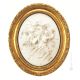 BACO Y ARIANNE Cuadro en bajorrelieve de porcelana Capodimonte hecho a mano Made in Italy