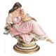 MADRE CON BEBÉ Estatuilla de figura de porcelana Capodimonte hecha a mano en Italia