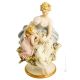 MADRE CON BEBÉ Estatuilla de figura de porcelana Capodimonte hecha a mano en Italia