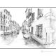 CA DOLCE - VENECIA Dibujo a lápiz sobre cartón moderno Made in Italy 