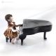 Figura de porcelana ELISA Capodimonte, elegancia de un músico con piano.