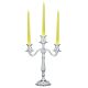 CANDELABRO INGLÉS Candelabro de 3 Llamas Portavelas Plateado Hecho a Mano Made in Italy